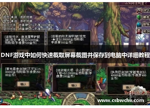 DNF游戏中如何快速截取屏幕截图并保存到电脑中详细教程